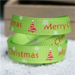 Go Grosgrain - Merry Christmas Tree Lime/Red